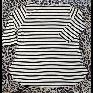 Ava & Viv Black And White Striped Shirt Xxl